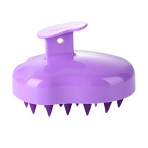 핸드 헬드 실리콘 샴푸 브러시 헤어 두피 헤드 마사지 워시 빗 목욕 샤워 청소 케어, [03] 보라색