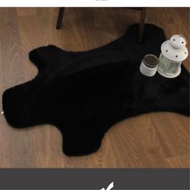 사계절 미끄럼방지 카페트 귀여운 곰모양 퍼 러그 블랙 55X80 거실 직사각 주문제작