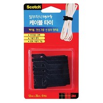 PGM1*^몰3M 탈부착식 재사용 케이블 12mmx20㎝ 6개 다용도타이 선고정 전정리 보관용품 도구^*1췤pgm, a^^*옵션없슴