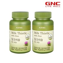 [지앤씨] [GNC] 밀크씨슬 위드 아연 (60정) 30일분x2병(120정), 상세 설명 참조, 상세 설명 참조