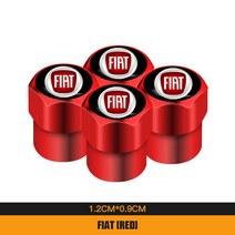 밸브 4PCS 금속 합금 자동차 휠 타이어 밸브 스템 캡 피아트 500 그랑 데 Punto Tipo Stilo 우노 아스트라, 04 B Red