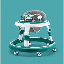 안전한 보행기 안티 오 레그 베이비 워커 다기능 롤오버 유모차 아기 앉기 밀기 운전 배우기 스타터, [03] green