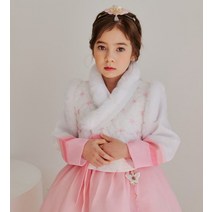 여아 털조끼 털배자 목화랑-백색