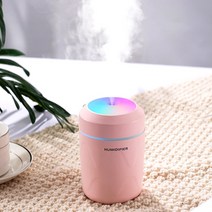 차량용 가습기 무선 휴대용 c타입 전기 공기 300ml usb 쿨 컵 가정용 자동차를위한 야간 조명이있는 안개 분무기, 분홍색