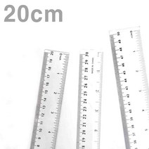 골든트리 20cm 투명 플라스틱 자 직자 인치자 눈금자 측정자