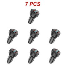 차량용 USB 고속 충전기 아이폰 삼성 노트북용 QC3.0 PD C타입 휴대폰 어댑터 3 인 1 72W 1 ~ 7PCs, 05 블랙 72W 7 개