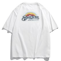 230g 면 품질 시리즈 2022 여름 신상품 반팔 캐주얼 티셔츠 남성 아메리칸 스타일 프린트