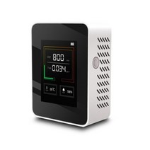 가스 일산화탄소 감지기 디지털 CO2 미터 실내 공 모니터 이산화탄소 TVOC 테스터 온도 습도 공기 분석기 4 in 1, WHITE