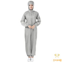 스막복 방역복 방진복 크린복 피스복 무진복 정전기 방지 작업복 정화복, 5.그레이, 1개