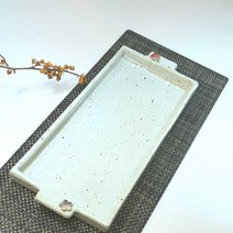 핸드메이드 도자기 긴접시 생선접시 직사각접시 매화, 화이트, 1개