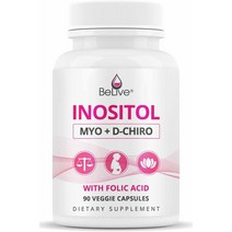 (미국배송) BeLive 미오 & 디카이로 이노시톨 90캡슐 Myo & D-Chiro Inositol with Folic Acid Clinically Researched Blend, 1개, 200ml