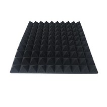 50x50x5cm 스튜디오 방음 스폰지 6개입 흡음 패널 사운드 웨지 폼 보수, 검은색