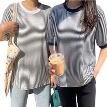 러블로어 자체제작 스트라이프 홀릭 2p 세트 반팔 티셔츠