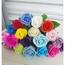 [플라라] 비누꽃 모음 (장미 카네이션) 시들지 않는 향기로움 1송이 낱개 판매, 19. 소다블루