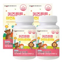 [일동생활건강] 키즈튼튼 어린이 아연 + 셀레늄 60정 x 2병 총 4개월분 츄어블 비타민 셀렌 건강식품, 단일속성