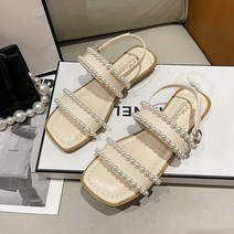 진주플랫샌들 스윗 일자 있음 여성 2022 여름 핏아우터 배합 치마 비치슬리퍼 4728635627