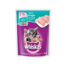 위스카스 파우치 80g 고양이 주식파우치, 주니어 참치, 1개