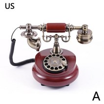레트로 전화기 골동품 유선 전화 수지 고정 디지털 버튼 다이얼 빈티지 장식 로터리 가정용, US, 01 US