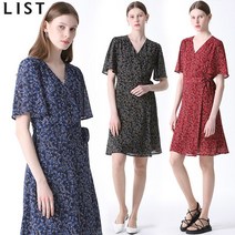 [리스트.] [리스트] 홀리데이 랩 오버 프린트 플레어 원피스