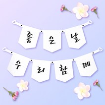 파티스토어 파티가랜드 주문제작 _ 생일 백일가랜드 커플 연인 기념일 웨딩 셀프촬영, 종이(화이트)+기본_오각  ++폰트++FGR_5