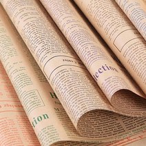 꽃포장지 크라프트 빈티지 영자신문 선물포장지 10장