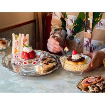 ADERIA RETRO 아델리아 레트로 글라스 얕은 디저트컵 아데리아 푸딩 플레이트, 하나자카리