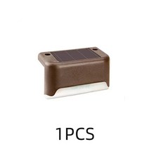 차량용태양광 충전기 태양광패널 휴대용 보조배터리 LED 태양 갑판 조명 1/4/8/12Pcs 방수 벽 울타리 빛 야, 01 Warm light, 01 1 pcs brown