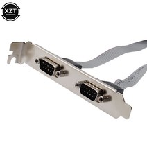 호스트 케이스 PC 섀시 마더 보드 2 포트 직렬 RS232 DB9 Male COM 포트-IDC 10 핀 케이블 (브래킷 연장 포함) 와이어 코드