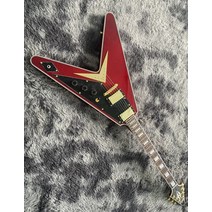 베이스기타 Gibson-일렉트릭 기타 Dimebag 블루볼트 플로이드로스 트레몰 플라잉 V 일렉트릭, 01 빨간_01 39 인치