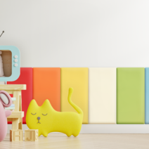 방염) 직사각 소형 벽쿠션 어린이 안전 벽매트, 빨강