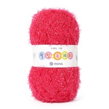 브랜드얀 웰빙수세미(+웰빙펄수세미) (10+1) 수세미실 반짝이실, 15 진분홍