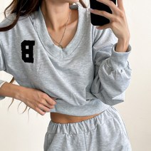 입꼬 [set]B패치 레터링 크롭 일자 트레이닝팬츠 세트2color