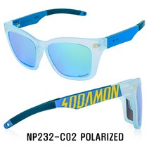 소다몬 NEW NPNG2 시리즈 편광 스포츠 선글라스, [6] NP232-C02 투명블루/라이트그린 편광렌즈