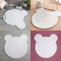 헬로베어 장모 러그 80CM 화이트 아이방러그