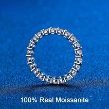 모이사나이트 반지 링 보석 결혼 약혼 프로포즈 다이아 웨딩밴드 솔리드 925 실버 3mm 0.1ct 풀 엔터니티 몬드 여성용 2.2ct 웨딩 밴드