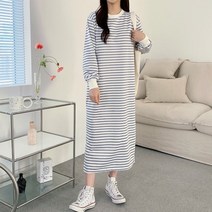 퍼니걸스 1712 데일리 단가라 라운드 롱 원피스 여성의류