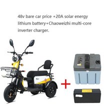 전동 자전거 전기 자토바이 출퇴근용 500W 가정용 소형 이동성 스쿠터 48V 2025Ah 리튬 배터리 3 륜 자동차 Ms 노인 Ttricycle 안전 파이, Yellow