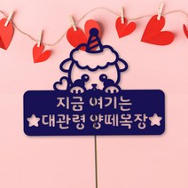 네임코코 동물토퍼 케이크토퍼 생일토퍼 기념일토퍼 파티용품, TP-양-블루