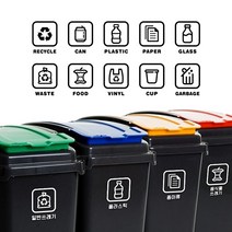 루리앤메리 매장을 위한 픽토그램 스티커 003 분리수거 재활용스티커 쓰레기통스티커, A 검정+영문