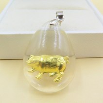 윙윙쇼핑 공예 24K 99.99% 12간지 골드 금 인공 크리스탈 목걸이 순금 기념 부모님 선물 100일 결혼 황금 펜던트 남여공용 수집품 투자 생일 Gold 수정