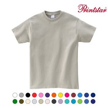 프린트스타 17수 무지 반팔 라운드 티셔츠 오버핏 루즈핏 (26컬러)