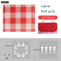 피크닉매트 야외방습매트 방수를 두껍게 하여 휴대용 캠핑 레저 ins풍 봄나들이 필수매트, 보여진 바와 같이, 200*200Cm#[붉은격자무늬]업그레이드