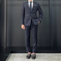 지오송지오 시그니쳐 너치드 수트 남자 네이비 정장 세트 ZE5SU548NY
