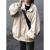 봄가을코트 카고 여성 OVERSIZE 하라쥬크 풍구냄새 클래식 캐쥬얼 야구복 트렌드 2월14 일 발 다함 4990176164, 베이지칼라 M