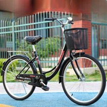 성인 레트로 클래식 출퇴근 빈티지 자전거 24인치, 핑크