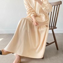 브이와이 여자 캉캉 티어드 A라인 벌룬 기모 무지 롱원피스
