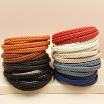 천연 고퀄리티 벼매듭 가죽끈 7mm/가죽팔찌재료 가죽팔찌끈, 01.블랙, 45cm