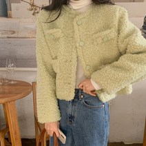 보드라운 뽀글이 양털 부클 여성 숏 자켓 2컬러