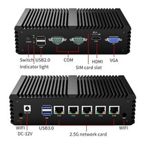 5xLAN 방화벽 라우터 셀러론 N5095N5105 25G pfSense 초경량 PC 인텔 i226 2500M 가상 머신 VPN 어플라이언, 02 N5105  i226-V_01 미국, 07 16G RAM 1TB SSD