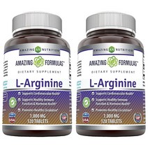 어메이징뉴트리션 L-아르기닌 1000mg 타블렛, 120개입, 2개